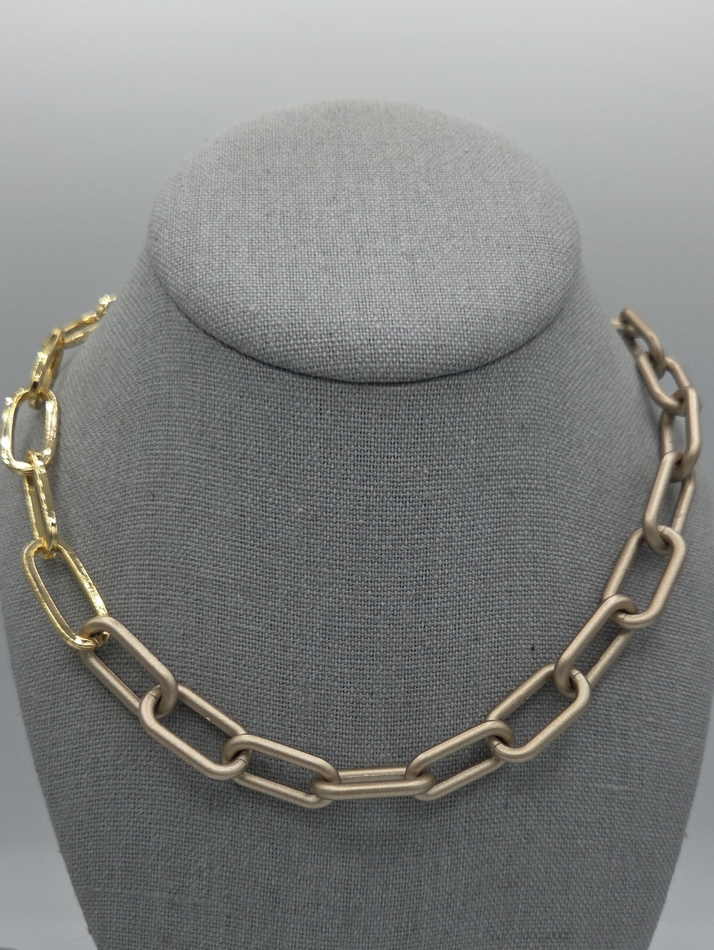 5 for $25! Mixed Metal Link Necklace - Gold Tone & Matte Silver Tone Chain